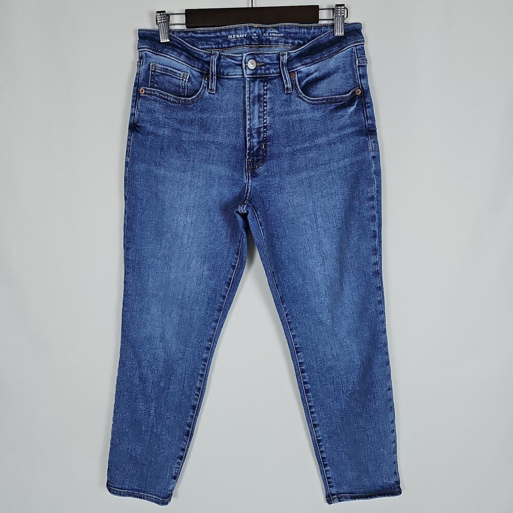 Old Navy Womens OG Straight High Rise Denim Jeans Extra Stretch, Size: 10 Petite